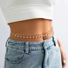 Corrente de Cintura Body Chain Sexy Delicado com pedrinhas brilhantes Dai. - Clube das Coisas - Tudo para Você ficar mais Linda e Sexy