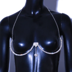 Colar de Corpo Body Chain Blogueiras Margor Coração Duplo, Corrente Corpo Sexy. na internet
