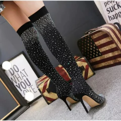 Bota Fashion de Tecido com Stass, Bota estilo Meia calça de Strass, Botas Day. - comprar online