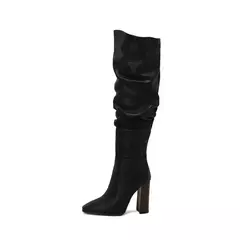 Bota Femininas Cano Longo com Salto Grosso Alto Isabela