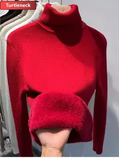 Blusas casuais Gola alta de lã, Blusa de lã para o inverno, Coleção inverno. - comprar online