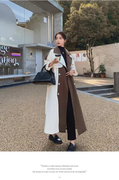 Imagem do Casaco Bicolor Elegante Longo Amelya.