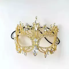 Mascara Sensual para Festas Fantasia Moda Europeia Luxo Strass Ale