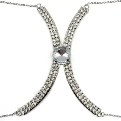 Colar de Corpo com Pedras Coloridas de Strass Body Chain Blogueira Luxo Sexy. - loja online