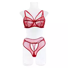 Imagem do Conjunto de Lingerie Sexy de malha duas peças ultrafino transparente Zoé