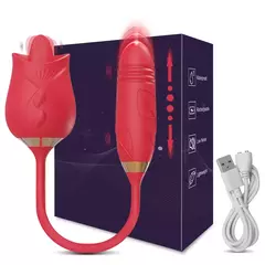 Imagem do Vibrador Flor Lambedor Estimulador de Clitóris e Ponto G Sex Shop