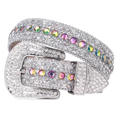 Cinto de Couro Luxo com Strass, Cinto de Strass com Couro de Alta Qualidade, Cinto de Couro com Strass Cravejados - loja online