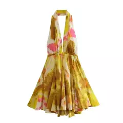 Imagem do Mini Vestido Sexy Estampado e Decote em V.