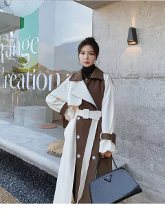 Casaco Bicolor Elegante Longo Amelya. na internet