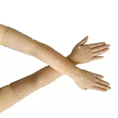 Luvas de Dedo Sexy Elástica com Strass Brilhante - loja online