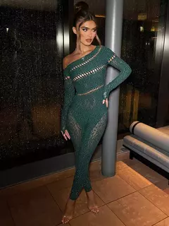 Macacão Sexy com Pedrinhas de Strass Super Elástico Renata - comprar online