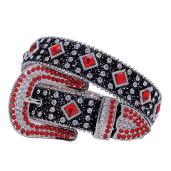 Cinto de Couro Luxo com Strass, Cinto de Strass com Couro de Alta Qualidade, Cinto de Couro com Strass Cravejados - Clube das Coisas - Tudo para Você ficar mais Linda e Sexy