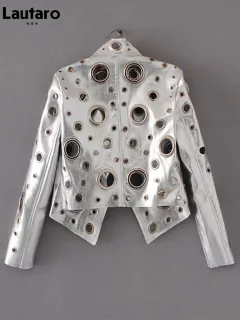 Jaqueta de couro com ilhós Diya. - Clube das Coisas - Tudo para Você ficar mais Linda e Sexy