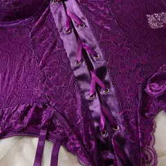 Conjunto de Lingerie Sexy com luva e meias Thifany. - loja online