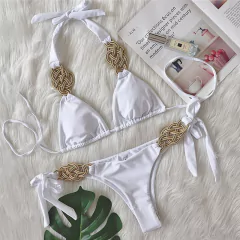 Biquíni Viva, Biquíni sexy, Biquíni elegante, Biquíni com detalhe trancado, Biquíni sensual, Moda praia.