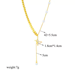 Colar Multicamada de Aço Inoxidável dourado, Colar multicamada Trinity. - Clube das Coisas - Tudo para Você ficar mais Linda e Sexy