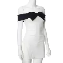 Vestido curto Estilo Europeu Tomara que caia Louise
