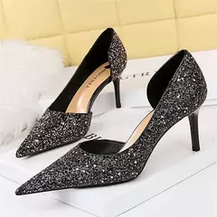 Sapato Scarpin com Detalhes em Lantejoulas e Saltos de 7cm a 10.5cm Olívia - comprar online