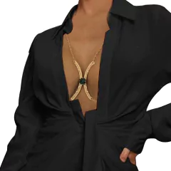 Colar de Corpo com Pedras Coloridas de Strass Body Chain Blogueira Luxo Sexy. - loja online