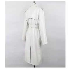 Sobretudo Extra Longo de Couro Tendência Milã.