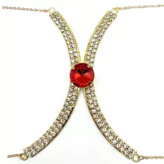 Colar de Corpo com Pedras Coloridas de Strass Body Chain Blogueira Luxo Sexy. - comprar online