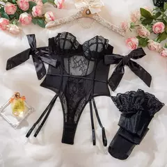 Body Corselet Lingerie Erótica em Renda e Tule Mika - loja online