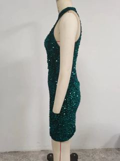 Vestido Curto Zayra de Lantejoulas Brilhantes. - Clube das Coisas - Tudo para Você ficar mais Linda e Sexy