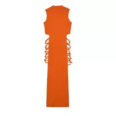 Vestido Longo Preto Sexy com Fendas nas Laterais Kenny - loja online
