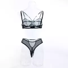 Conjunto de Lingerie Sexy de malha duas peças ultrafino transparente Zoé na internet