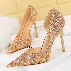 Sapato Scarpin com Detalhes em Lantejoulas e Saltos de 7cm a 10.5cm Olívia - comprar online