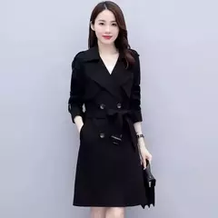 Sobretudo Feminino Elegante Outono Inverno com Fecho em Botão e Cinto Grace na internet