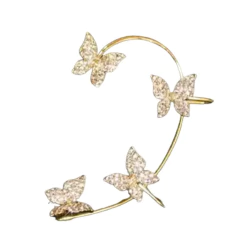 Brinco de Borboletas Estilo Piercing Ajustável Lindsay. - Clube das Coisas - Tudo para Você ficar mais Linda e Sexy