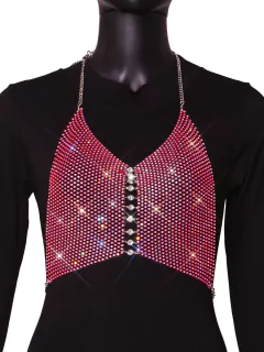 Top Cropped Hilary Moderno e Brilhante com Malha de Strass. na internet