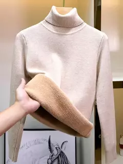 Blusas casuais Gola alta de lã, Blusa de lã para o inverno, Coleção inverno. - comprar online