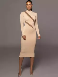 Vestido Midi com detalhes Transparente, Vestido sexy com detalhes em Tulle. na internet