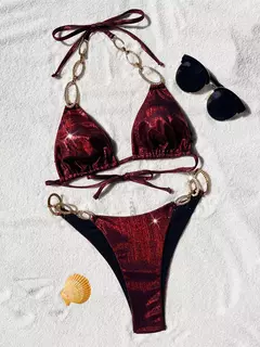Biquíni elegante com alças em strass Amélie - Clube das Coisas - Tudo para Você ficar mais Linda e Sexy