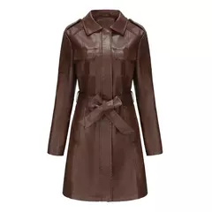 Sobretudo de Couro Britânico Versátil Manuella - comprar online