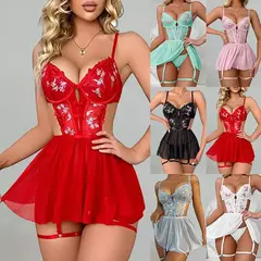 Lingerie Babydoll de Renda Sensual Emma - loja online