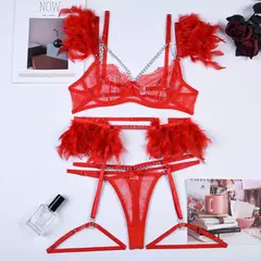 Conjunto de Lingerie de Renda Sensual, Lingerie Erótica, Lingerie Sexy. - loja online