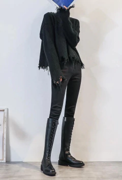 Imagem do Bota Cano Médio de cadarço com Salto Quadrado Erika.