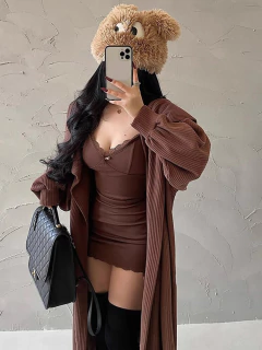 Vestido de alcinha, com Detalhes de Renda Lindo Casual. - comprar online