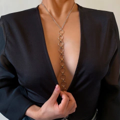 Colar Corpo Body Chain Blogueiras e Artistas Sexy Corrente Corpo com Circulos. - comprar online