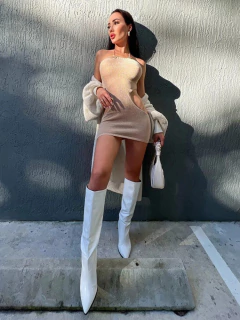 Vestido com Decote aberto na lateral, Vestido Sexy, vestido elegante, Vestidos. - Clube das Coisas - Tudo para Você ficar mais Linda e Sexy