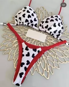 Biquíni elegante estampado com alça trançada Sophia - Clube das Coisas - Tudo para Você ficar mais Linda e Sexy