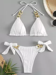 Biquíni com Corrente e Laço Elegante Brigitte - Clube das Coisas - Tudo para Você ficar mais Linda e Sexy