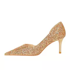 Sapato Scarpin com Detalhes em Lantejoulas e Saltos de 7cm a 10.5cm Olívia - comprar online