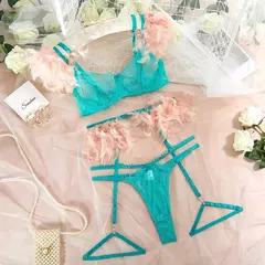 Conjunto de Lingerie de Renda Sensual, Lingerie Erótica, Lingerie Sexy. - Clube das Coisas - Tudo para Você ficar mais Linda e Sexy