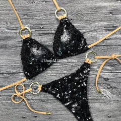 Biquíni Lady Sexy com Lantejoulas e Anéis Circulares. - comprar online