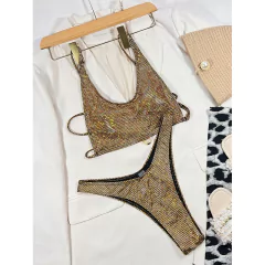 Biquíni Lady Sexy com Lantejoulas e Anéis Circulares.