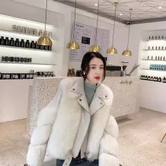 Jaqueta de Couro com Pelo de Raposa Juliete. - loja online